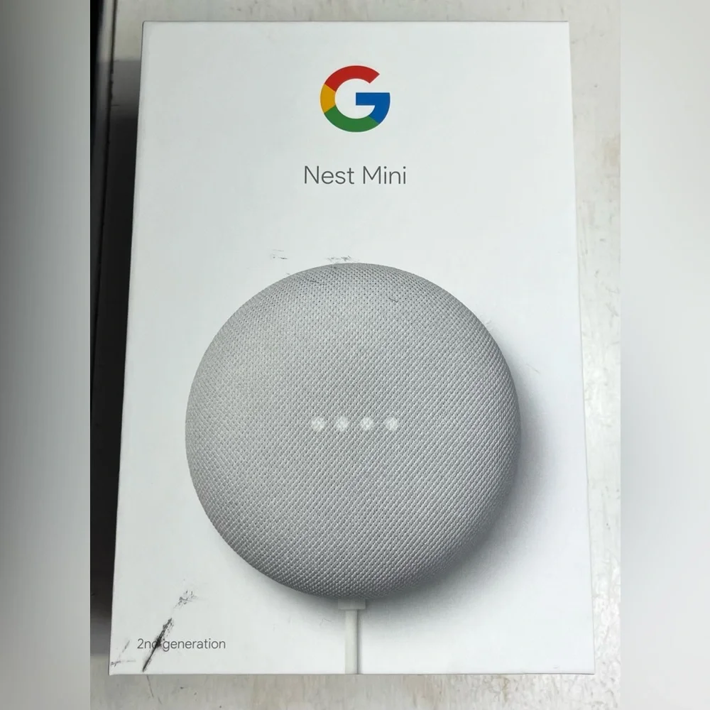 Google Home Mini Smart Small Speaker. Chalk Gray.